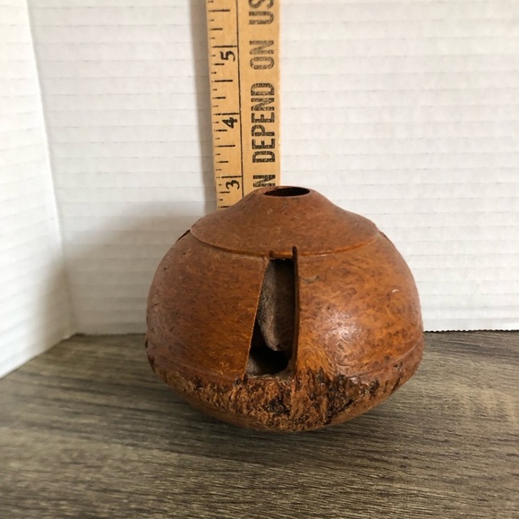 Vtg Hand Carved Wood Bell Rattle - Picture 7 of 12